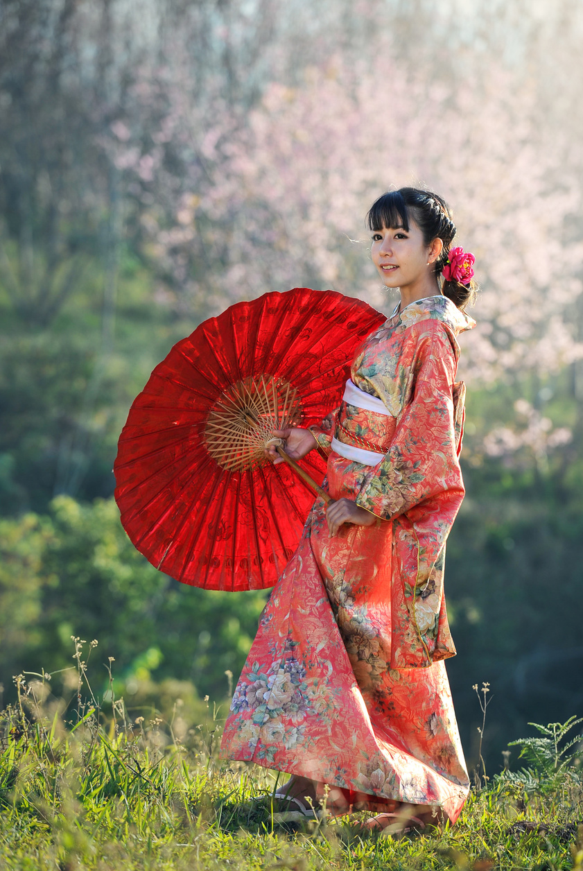 Woman in Traditional Japanese Clothing